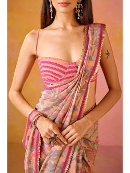 Old Marigold - Pai Applique Tie Up Peach Blouse