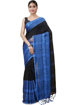 Ruuprekha - Woven Blue Handloom Pure Cotton Saree with Unstitched
