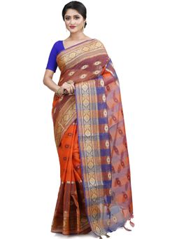 Ruuprekha - Bollywood Cotton Blend Orange Saree