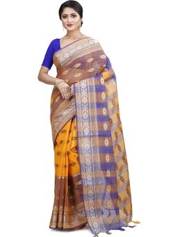 Ruuprekha - Bollywood Cotton Blend Mustard Saree