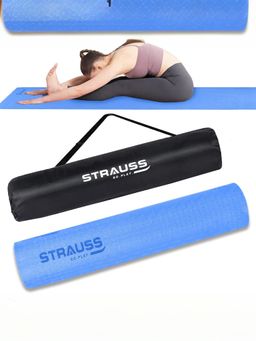 Strauss - Anti Skid Tpe Yoga Mat with Carry Bag 6Mm Sky Blue