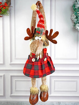 Little Surprise Box - Striped Frock Reindeer Christmas Festive Door Hanger Christmas Decor