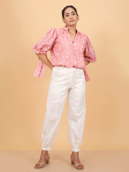 HANDME - Delightful Cotton Embroidered Top and Pants (Set of 2)