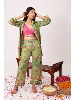 HANDME - Graceful Cotton Floral Printed Co-Ord (Set of 3)