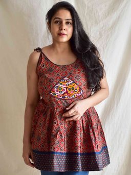 Sundarii - Kumudini Ajrakh Mirror Work Top