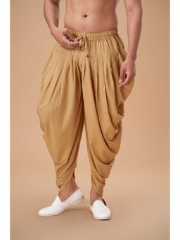 EKATVA ETHNIC - Men Gold Cotton Peshawari Plain Dhotis
