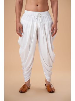 EKATVA ETHNIC - Men White Cotton Peshawari Plain Dhotis