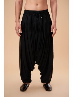 EKATVA ETHNIC - Men Black Georgette Afghani Plain Dhotis