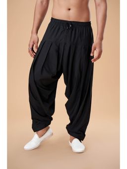 EKATVA ETHNIC - Men Black Rayon Patiyala Plain Dhotis