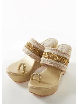 KALKI FASHION - Women Gold Wedges Heels