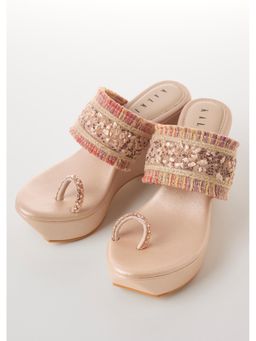 KALKI FASHION - Women Pink Wedge Heels