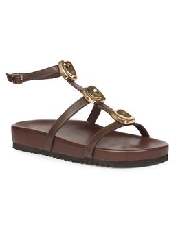 Saint G - Women Viviblu Brown Leather Sandals