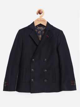 One Friday - Boys Navy Blue Full Sleeves Blazer