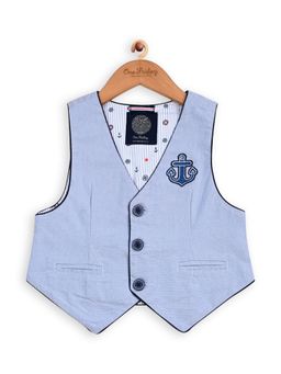 One Friday - Boys Blue Anchor Waistcoat