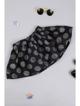 One Friday - Girls Black Printed Skirt