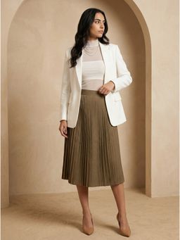 Styli - Women Solid Skirt Brown