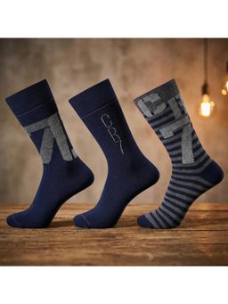 CR7 Cristiano Ronaldo - Premium Cotton Crew Socks Navy Blue (Pack of 3)