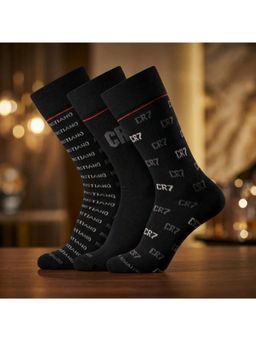 CR7 Cristiano Ronaldo - Premium Cotton Crew Socks Black (Pack of 3)