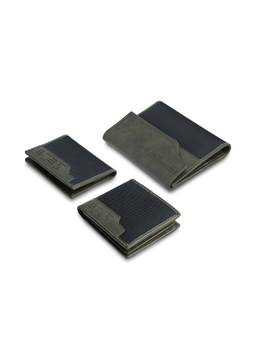 EUME - Crest Men Wallet, Passport & Card Holder Accessory Gift - Charcoal Green