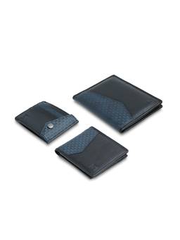 EUME - Nova Men Wallet, Passport & Card Holder Accessory Gift - Charcoal Blue