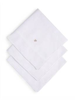 Arrow - Mens Pure Cotton Handkerchief White (Pack of 3)