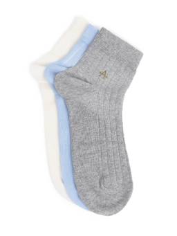 Arrow - Mens Patterned Knit Ankle Socks Multi-Color (Pack of 3)