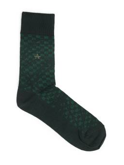 Arrow - Mens Checked Patterned Knit Mid-Calf Socks - 1 Green