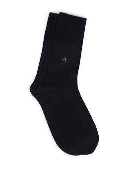 Arrow - Mens Patterned Knit Mid-Calf Socks Black (Pack of 3)