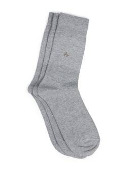 Arrow - Mens Patterned Knit Mid-Calf Socks Grey (Pack of 3)