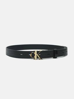 Calvin Klein - Solid Black Leather Slim Belt