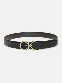 Calvin Klein - Textured Black Leather Classic Belt