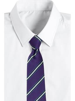 The Tie Hub - Purple Navy Silk Tie For Men Elegant Striped Formal Necktie