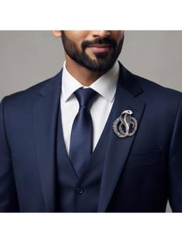 The Tie Hub - Mens Silver Brass Cobra Snake Lapel Pin