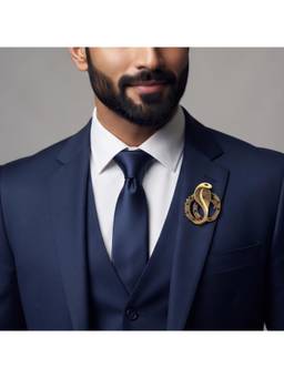 The Tie Hub - Mens Gold Brass Cobra Snake Lapel Pin