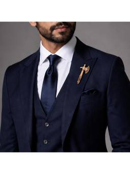The Tie Hub - Mens Brown Brass Axe Brooch Lapel Pin