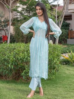 HOUSE OF JAMOTI - Cool Blue Kurta (Set of 2)
