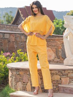 HOUSE OF JAMOTI - Marigold Embellished Kaftan Co-Ord (Set of 4)