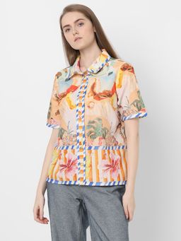 VERO MODA - Multi-Color Tropical Print Shirt