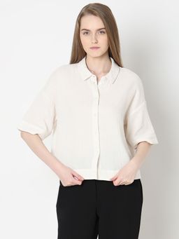 VERO MODA - Off White Cotton Shirt