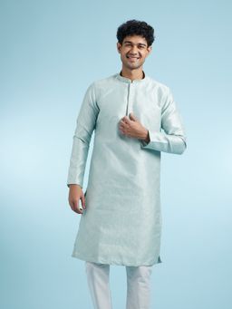 Manyavar - Blue Art Silk Kurtas for Men