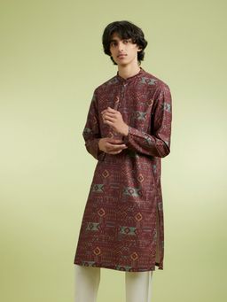 Manyavar - Brown Cotton Blend Kurtas for Men