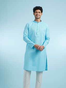 Manyavar - Blue Cotton Kurtas for Men