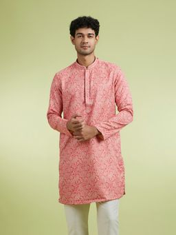 Manyavar - Pink Art Silk Kurtas for Men