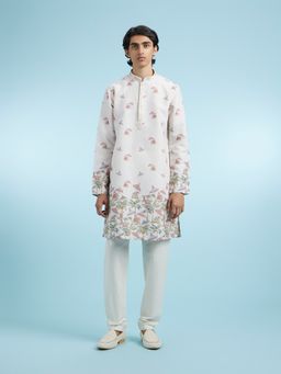 Manyavar - Beige Cotton Blend Kurtas for Men