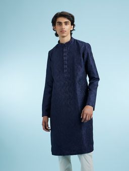 Manyavar - Blue Art Silk Kurtas for Men