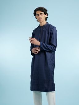 Manyavar - Blue Art Silk Kurtas for Men