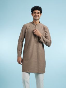 Manyavar - Brown Knit Kurtas for Men
