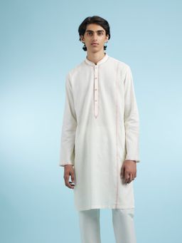Manyavar - Cream Cotton Kurtas for Men