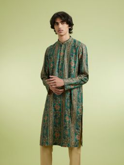 Manyavar - Green Cotton Blend Kurtas for Men