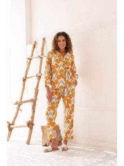 SAY - Multi-Color Printed Collar Neck Night Shirt with Pyjama (Set of 2)